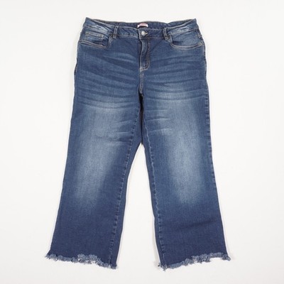 KANGAROOS Damen Capri Jeans Hose Gr. 42 blau Mid Waist 5 Pocket Pants Stretch Ba