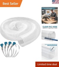 Flexible 4" x 10' PVC Dust Collection Hose with Carbon Steel Coil - Easy Install