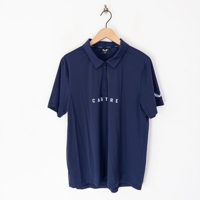 Castore Golf Vita 1/4 Zip Polo Top Gr. XL dunkelblau Kurzarm Stretch Lagenlook