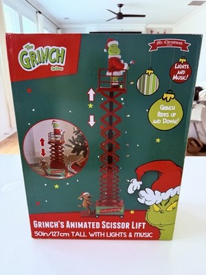 Mr. Christmas Grinch's Scissor Lift 50 inch Animated and Musical New