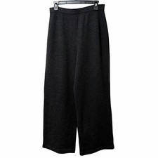 St. John Womens Santana Knit Old Money Pant Size 10 Gray Pleated Quiet Luxury