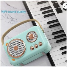 Portable Bluetooth Speaker with Microphone Set,Retro Speaker with Home Karaoke