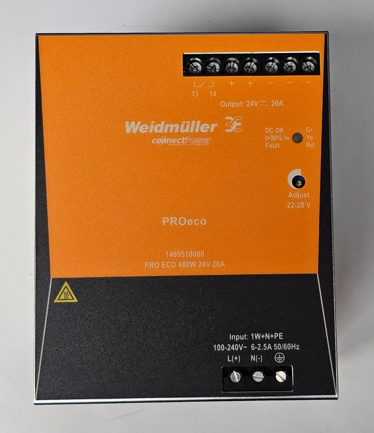Weidmuller PRO ECO 480W 24V 20A DIN Rail Power Supply 1469510000