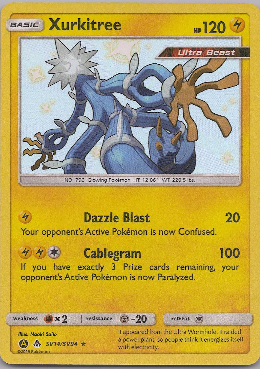 2019 The Pokemon Company Hidden Fates Shiny Vault Xurkitree SV14/SV94 Hidden...