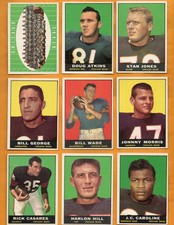 1961 Topps Chicago Bears 9 card team set w 3 HOF Atkins George Jones plus Morris