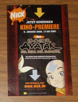 Seltene Werbung AVATAR - HERR DER ELEMENTE - Kino-Premiere - Nickelodeon 2005