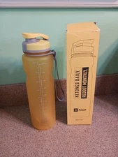 Ketones Yellow Shaker Bottle 1000 ml 36 oz. Capacity W/ Mixing Ball & Hand Strap