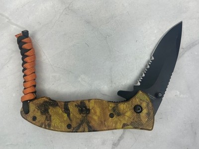 Colonial Quick Flick Spring Assisted Camo Folding Knife 440A Stainless