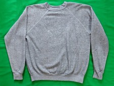 Heather Gray Blank Vintage Sweatshirt 1970's Athletic Sports Rayon Blend USA
