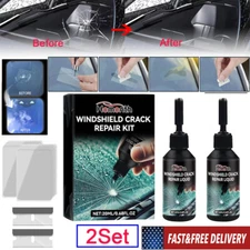 2X Automotive Nano Glass Repair Fluid Windshield Repair Kit for Chips and Cracks