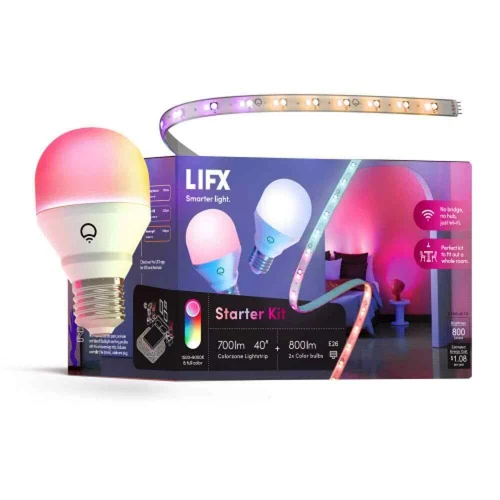 LIFX Starter Kit 2 x LIFX Color 800lm E26 bulbs & LIFX Lightstrip 40