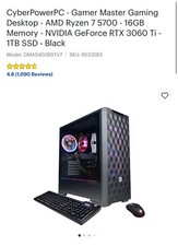 CyberPowerPC Gaming Desktop AMD Ryzen 7 5700 3.7GHz 16GB RAM 1TB SSD RTX 3060Ti