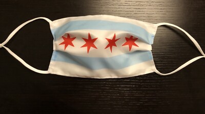 2 Pack Chicago State Flag Face Mask Adjustable BUY ONE GET ONE FREE