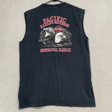 Harley Davidson Tank Mens Large USA Made Y2K Eagles Pacific Patriotic Hawaii