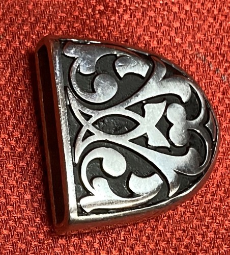 Western Engraved Stainless Belt Buckle Set - Center Bar Bkl, Keeper & Tip 1 1/2" - Picture 5 of 23