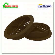 BROWN | 70mm SOFFIT ROOF AIR VENT | UPVC/Soffit Board | Eaves | Disc/Circle