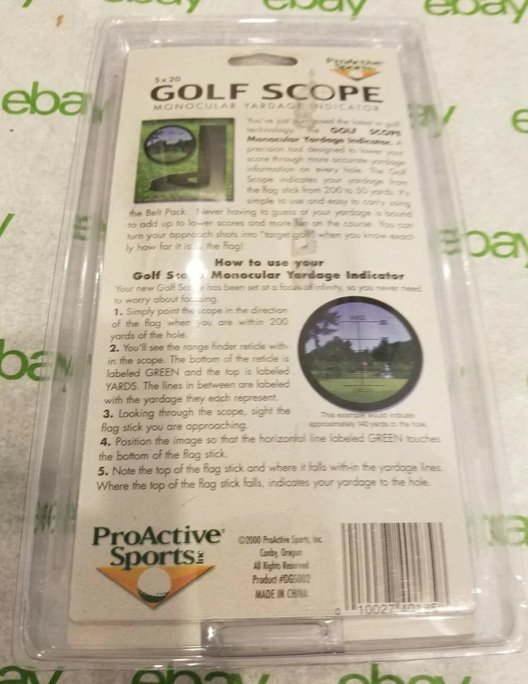 New ProActive Sports 5 x 20 Golf Scope Monocular Yardage Indicator + Belt Pack - Image 2 of 2