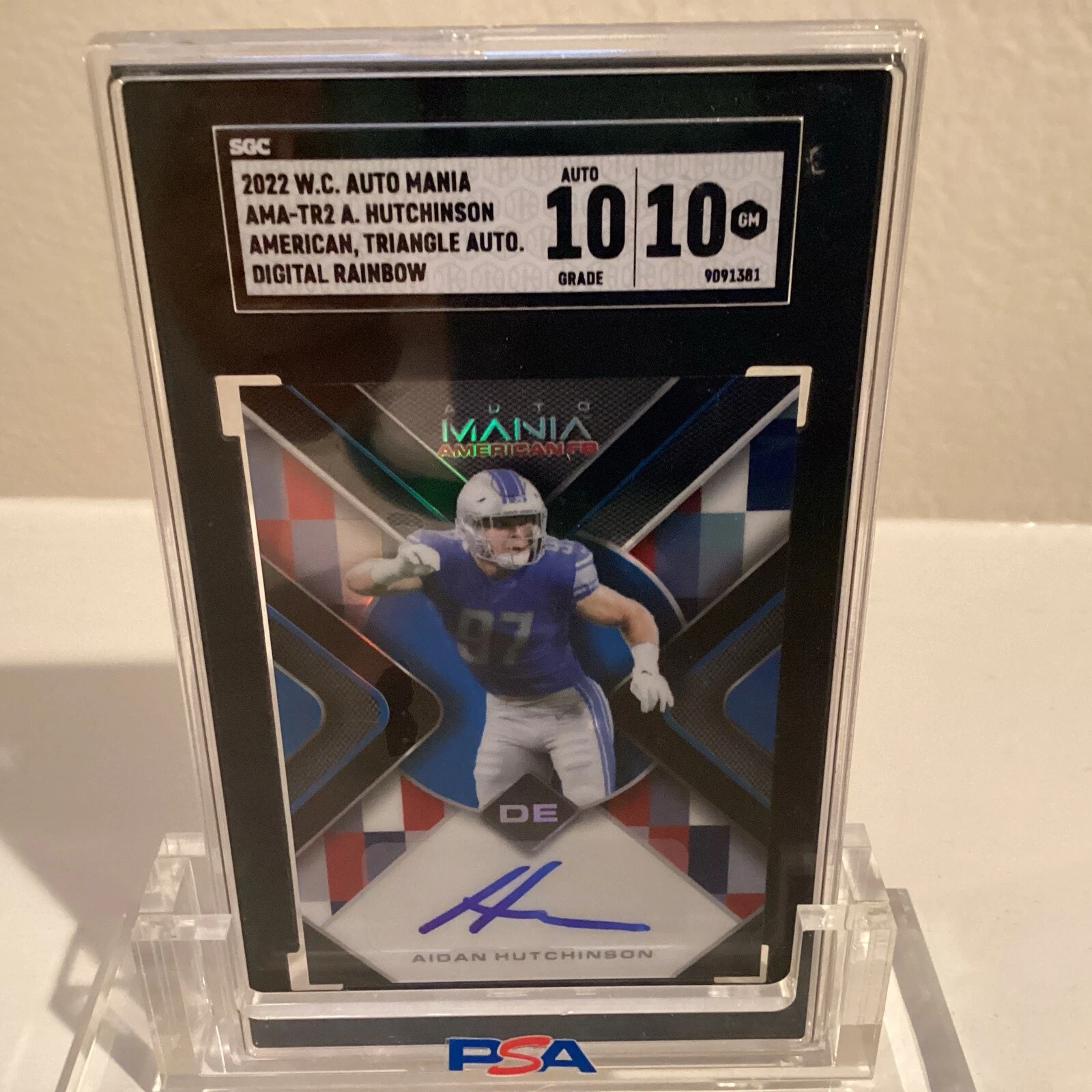Aidan Hutchinson Wild Card Auto Mania American Football Autographs #TR2 Triangle-Rainbow-Digital