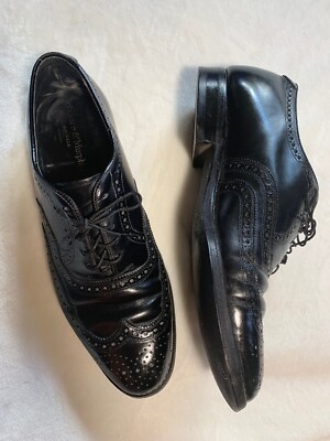 Johnston Murphy Edwardian Brogue Oxford Black 9.5 Johnston & Murphy Oxford Shoes Mens 9.5 Black Leather Brogue  main image 2