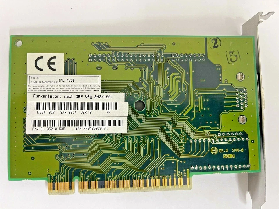 VINTAGE ACER AOPEN PV60 S3 TRIO64V+ 1MB EXP 2MB PCI VGA CARD 48.05229.011 MXB32 - Image 2 of 3