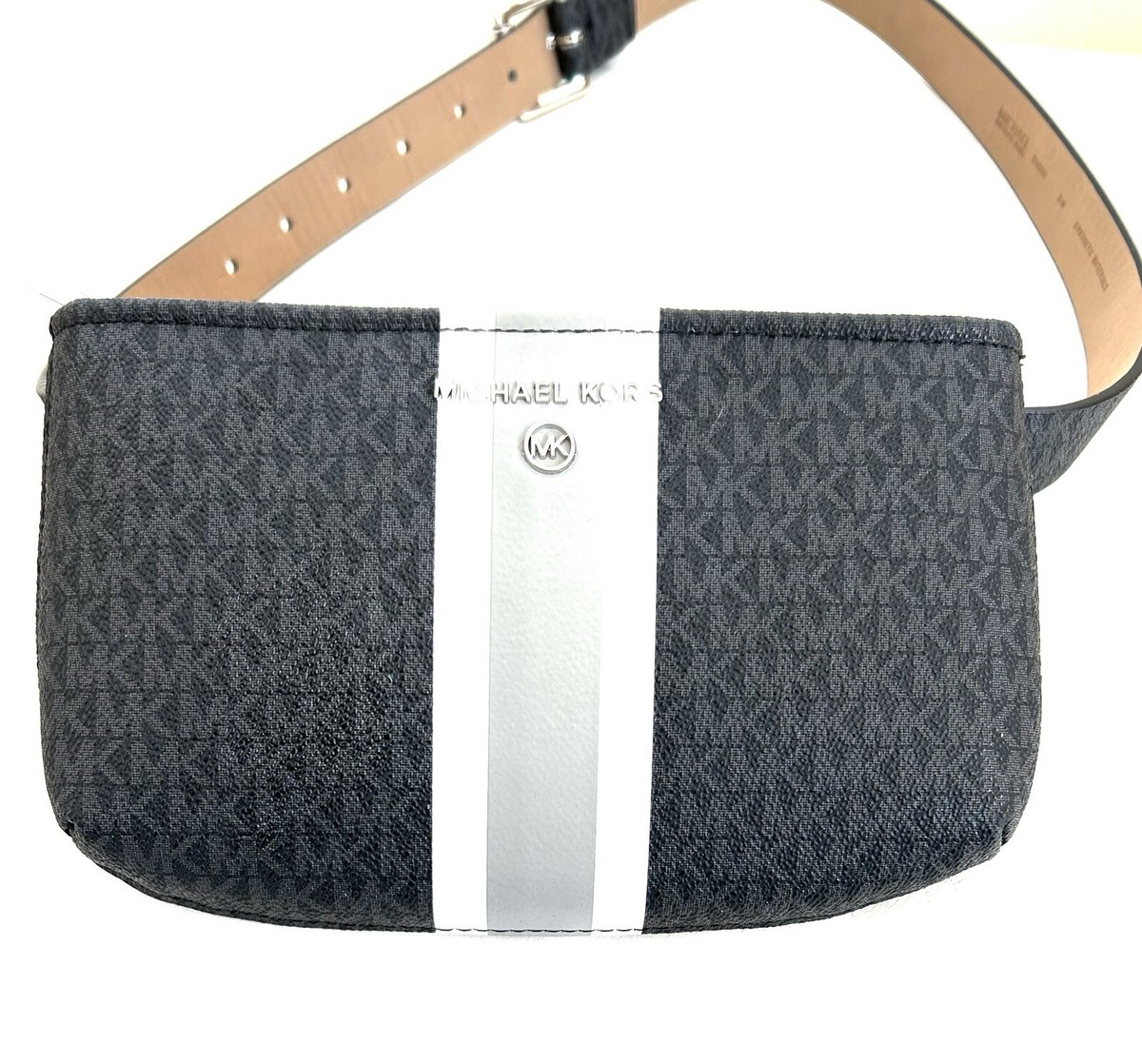 Brand New Michael Kors Black Zippered Belt Bag Fanny Pack w/ Silver Tone Accents Michael Kors Belt Bag & Fanny Pack Black Bags & Handbags for  main image 4