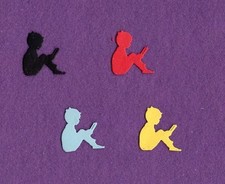 BOY READING die cuts scrapbook cards