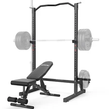Olympic Weight Bench Pres with Squat Rack Adjustable Workout Bench with Rack 