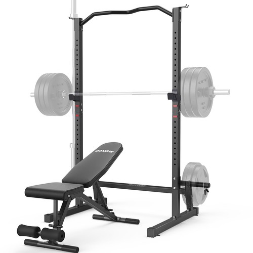 Olympic Weight Bench Pres with Squat Rack Adjustable Workout Bench with ...