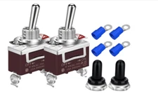 DaierTek SPST Waterproof Toggle Switch 12V DC 30A 125VAC 20A Marine Heavy Duty 2