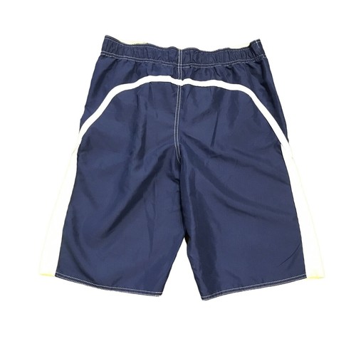 Fila Boys Youth XL 18/20 Swim Trunks Board Shorts Navy Neon Green Logo Lined - Picture 10 of 11