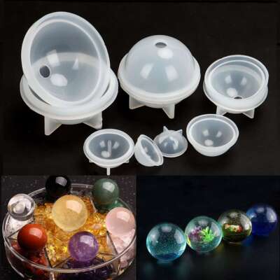 5Pcs Silicone Ball Mould Sphere Mold Balls Epoxy Resin Casting DIY Making Craft