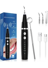 Polamd Black Ultrasonic USB Chargeable No Vibration Dental Calculus Remover