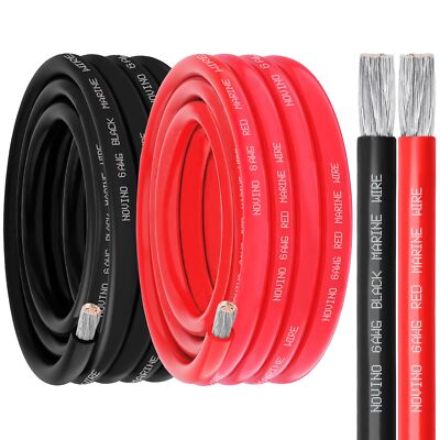 6 Gauge Marine Wire 6 AWG Marine Grade Wire Include 6 Gauge 20FT Red & 20FT B...