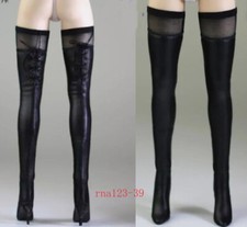 1/6 Scale Black Over Knee Boots For 12" Female PHICEN Hot Toys Figure Body