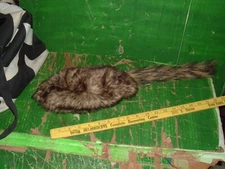 kids Raccoon Fur Hat With Raccoon Tail maybe faux fur?