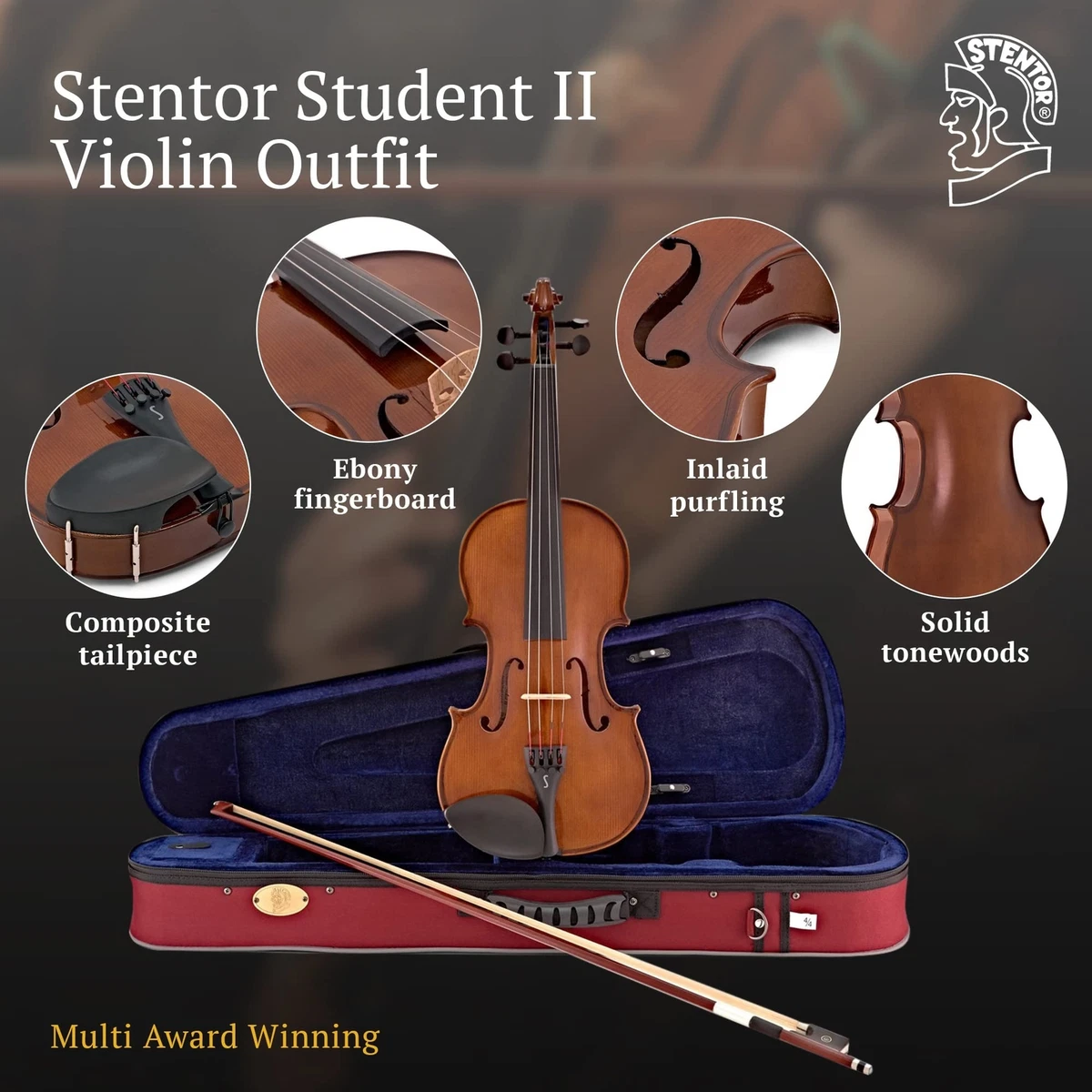 Stentor, 4-String Violin, Brown,Red (1500 3/4) | eBay