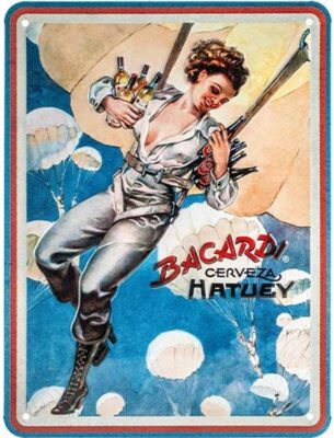 Nostalgic Art Metallschild Vintage Retro Bacardi Pin Up Girl 15x20cm 26252