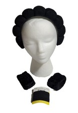 Spa Combo Pack Black Headband Wristband  12 Elastic Hair Tie Face Wash Set