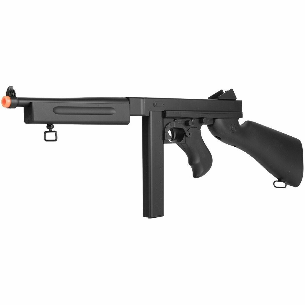 Black Semi/Full Auto THOMPSON M1A1 AEG WWII Tommy AIRSOFT Gun 300