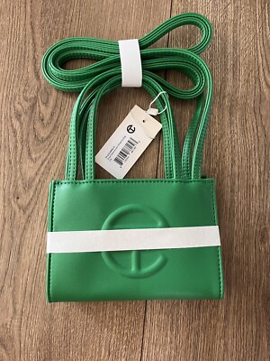 Telfar small shopping bag greenscreen