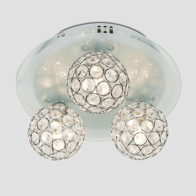 Homebase Diana Flush Ceiling Light Brushed Chrome For Sale Ebay