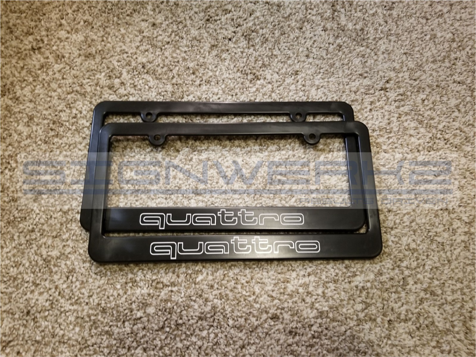 Quattro Audi License Plate Frame RS3 TTRS R8 A4 S4 TT S5 SQ5 Q7 Outline