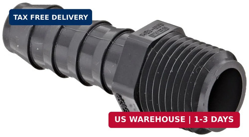Spears 1436 PVC Adapter Fitting 1/2" Barbed x Male NPT Schedule 40 Gray