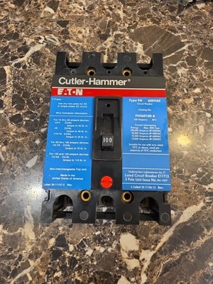 Cutler-Hammer FH360100 Circuit Breaker 100 Amp 3-Pole 600VAC