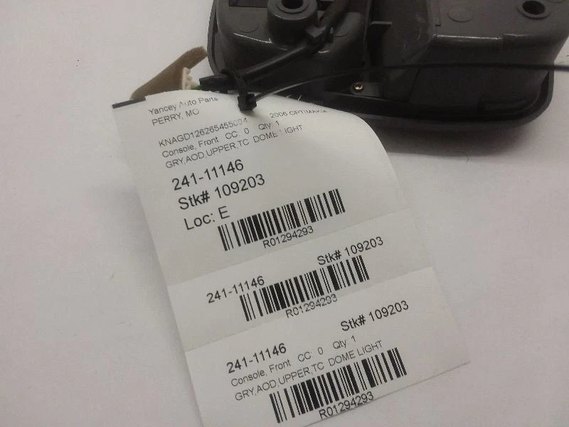 Kia Optima 2001-2006 consola superior domo luz almacenamiento gris Foto 3 de 3