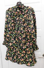 The Marc Jacobs The Shirt Dress in Black Multi Floral Print Size 6