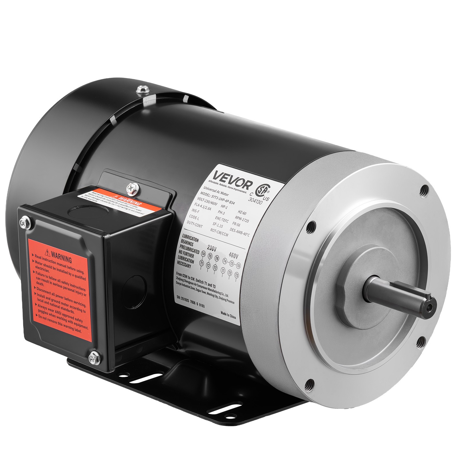 Electric Motor 230v/460v 1725rpm 56c Frame Cw/ccw