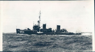 1943 USS Raven Mine Sweeper Destroyer Transportation Maddox Vintage Press Photo