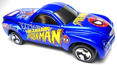 2002 MAISTO 2000 CHEVROLET SSR AMAZING SPIDER-MAN BLUE 1:64