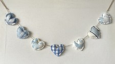 Heart Garland Bunting Laura Ashley Blue Fabrics, Pussy Willow, Parterre, Mylor